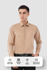 Desert Beige Giza Cotton Shirt – Premium Formal Wear