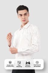 Imported Creasing Ivory White Crackle Shirt – Premium Statement Wear
