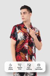 Red Tropical Printed Co-Ord Set – Stylish Summer Wear