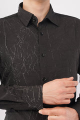 Imported Creasing Charcoal Black Fracture Shirt – Premium Modern Wear - KakahuImported Creasing Charcoal Black Fracture Shirt – Premium Modern WearKakahuKakahu