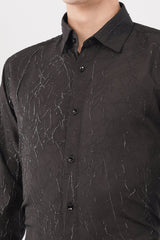 Imported Creasing Charcoal Black Fracture Shirt – Premium Modern Wear - KakahuImported Creasing Charcoal Black Fracture Shirt – Premium Modern WearKakahuKakahu
