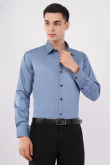 Mist Blue Classic Giza Satin Cotton Shirt – Premium Formal We - KakahuMist Blue Classic Giza Satin Cotton Shirt – Premium Formal WeKakahuKakahu