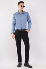 Mist Blue Classic Giza Satin Cotton Shirt – Premium Formal We - KakahuMist Blue Classic Giza Satin Cotton Shirt – Premium Formal WeKakahuKakahu