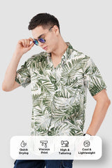 Olive Tropical Print Casual Shirt – Stylish Summer Wear - KakahuOlive Tropical Print Casual Shirt – Stylish Summer WearKakahuKakahu
