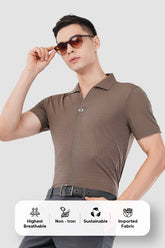 Taupe Prestige Brown Polo – Highest Breathable T-Shirt - KakahuTaupe Prestige Brown Polo – Highest Breathable T-ShirtKakahuKakahu