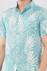 Turquoise Leaf Printed Co - Ord Set – Trendy Casual Wear - KakahuTurquoise Leaf Printed Co - Ord Set – Trendy Casual WearKakahuKakahu