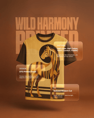 Wild Harmony Printed T-Shirt – Front Linen & Back Cotton - KakahuWild Harmony Printed T-Shirt – Front Linen & Back CottonKakahuKakahu