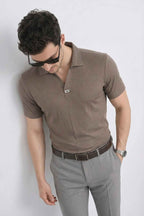 Taupe Prestige Brown Polo – Highest Breathable T-Shirt