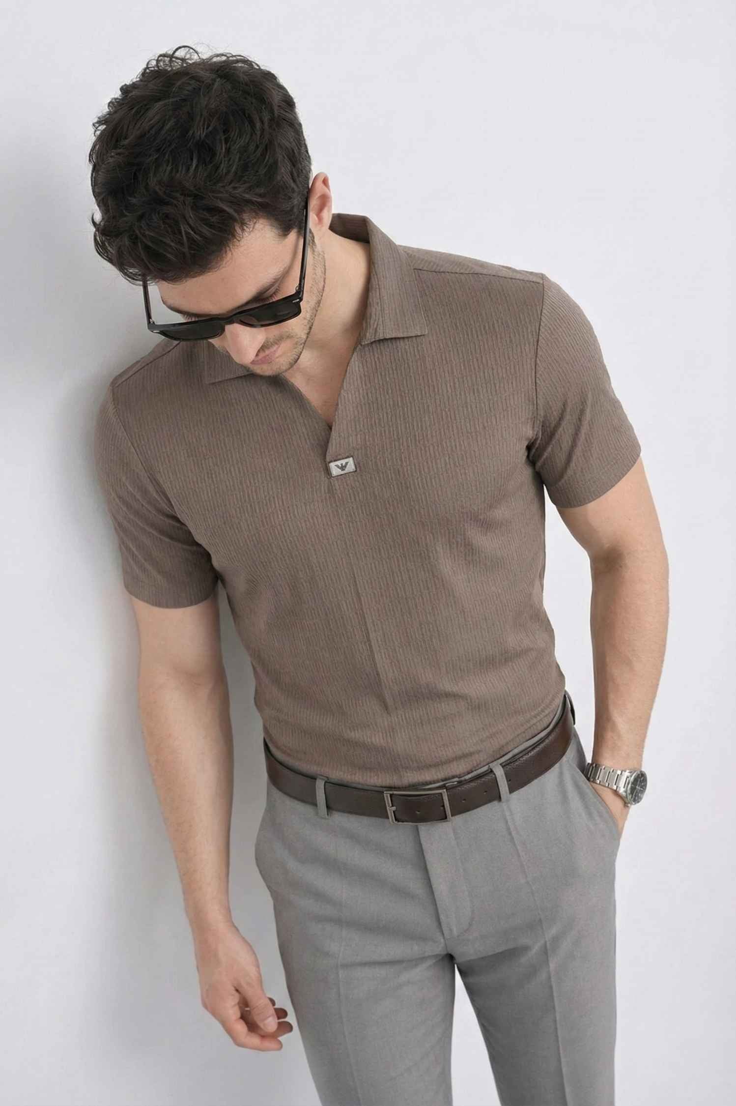 Taupe Prestige Brown Polo – Highest Breathable T-Shirt