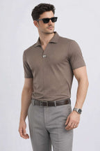 Taupe Prestige Brown Polo – Highest Breathable T-Shirt
