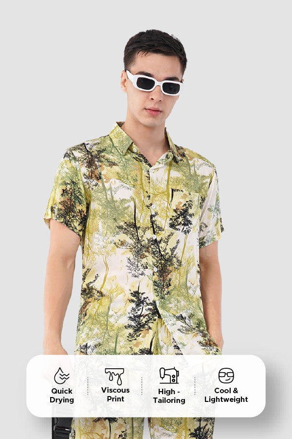 Forest Print Co-Ord Set – Bold Tropical Casual Wear