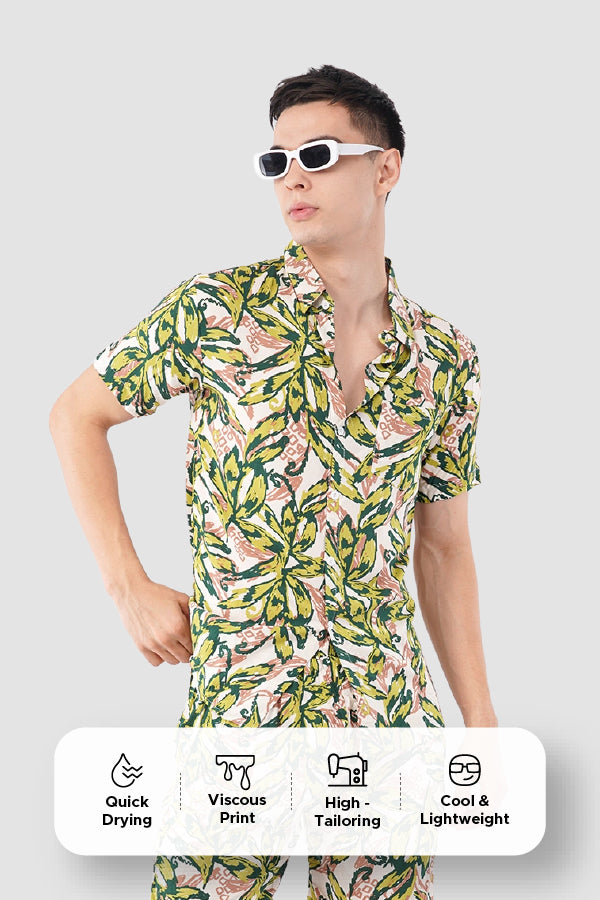 Green Floral Co-Ord Set – Stylish Printed Summer Wear