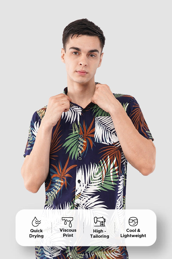 Multi-Color Tropical Print Co-Ord Set – Vibrant Summer Wear