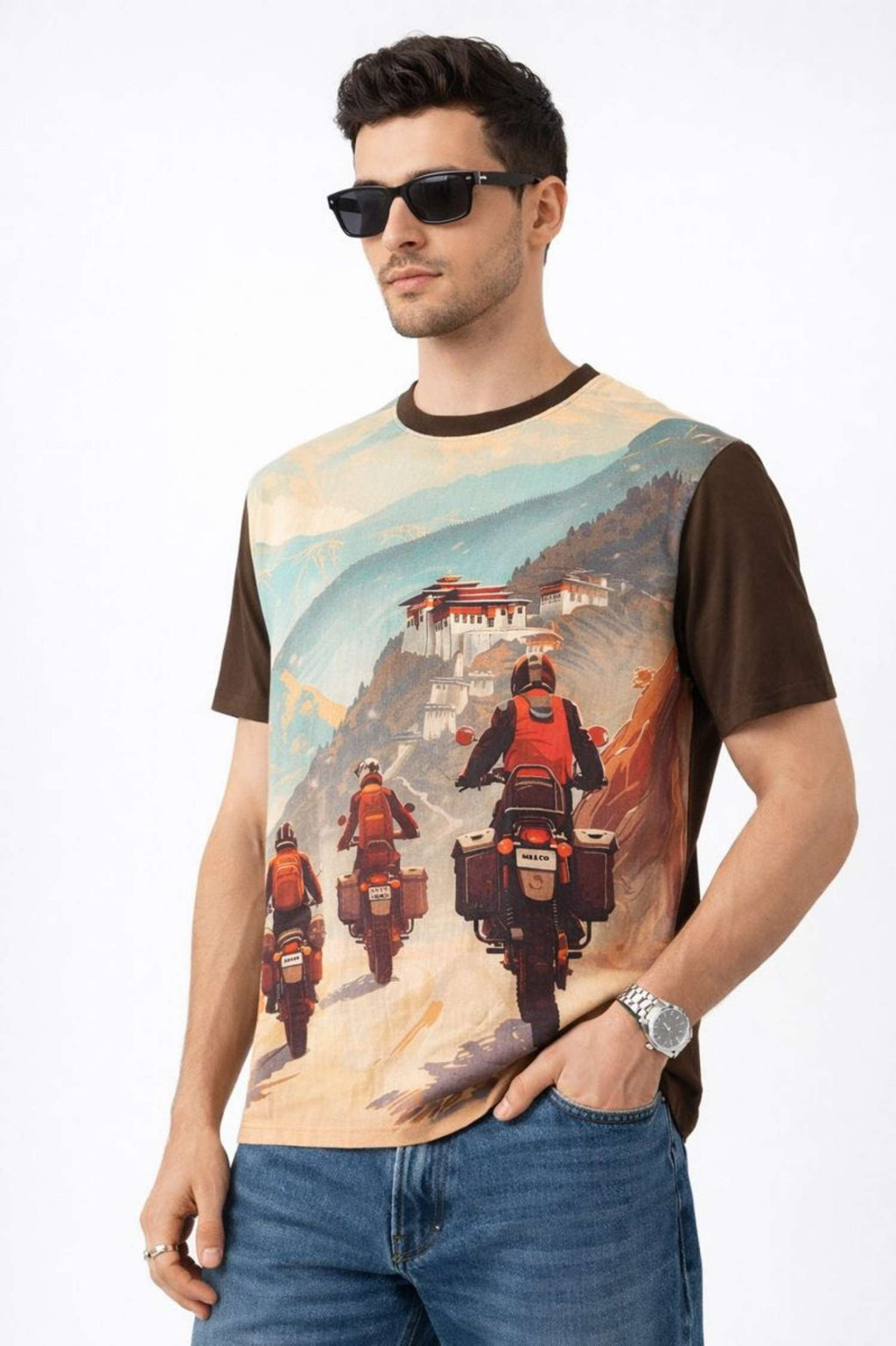 Soul Riders Printed T-Shirt – Front Linen & Back Cotton