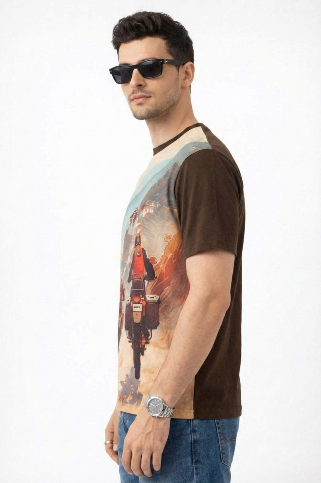 Soul Riders Printed T-Shirt – Front Linen & Back Cotton