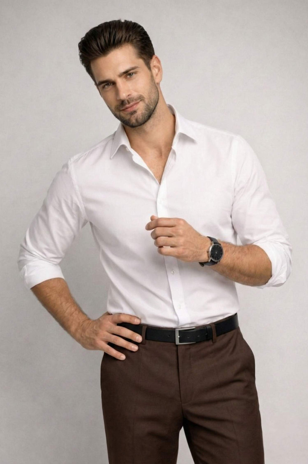 Crisp White Giza Cotton Shirt – Premium Formal Wear