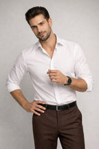 Crisp White Giza Cotton Shirt – Premium Formal Wear