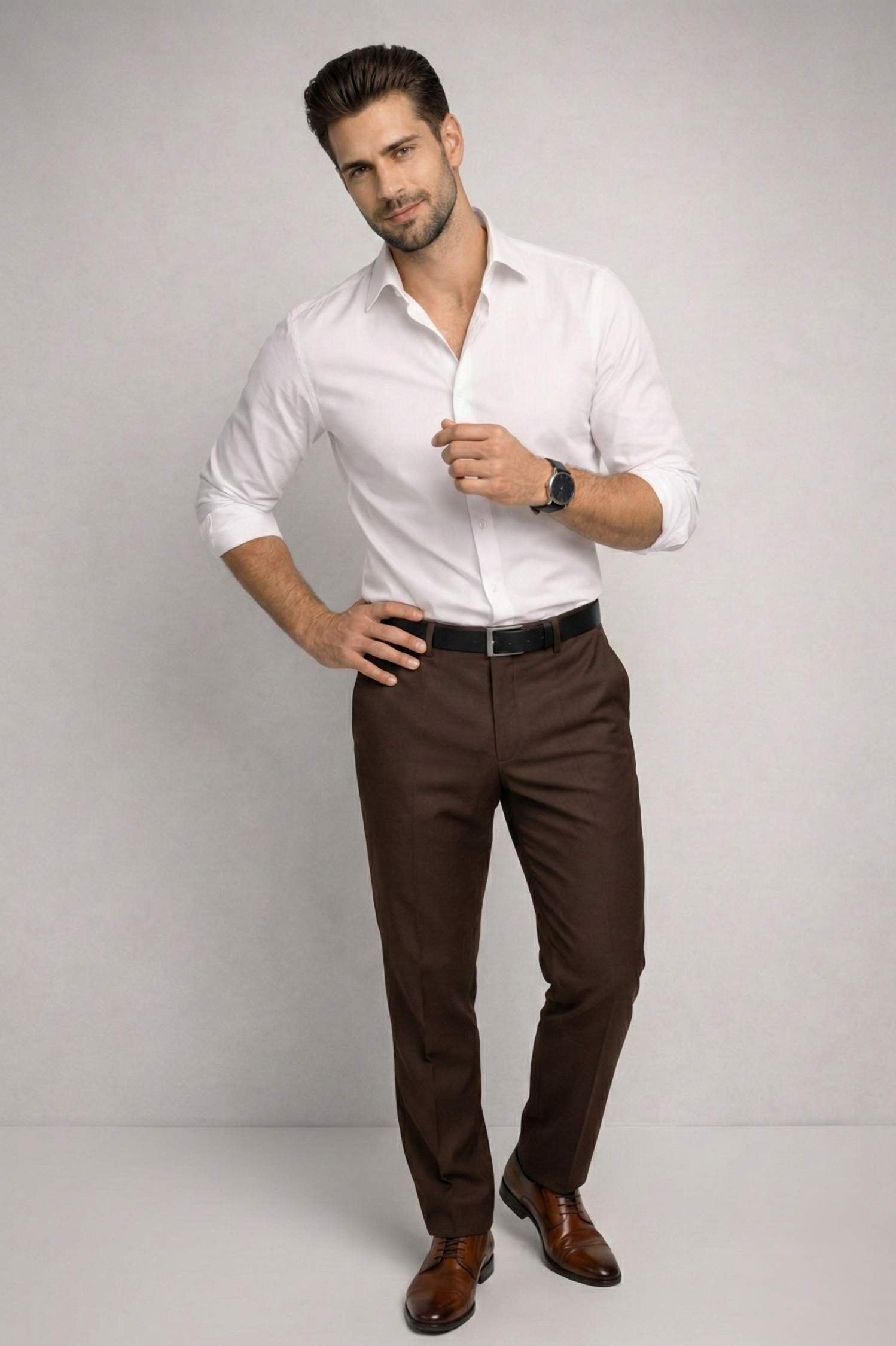 Crisp White Giza Cotton Shirt – Premium Formal Wear