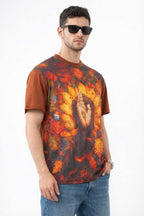 Aura Rise Printed T-Shirt – Front Linen & Back Cotton