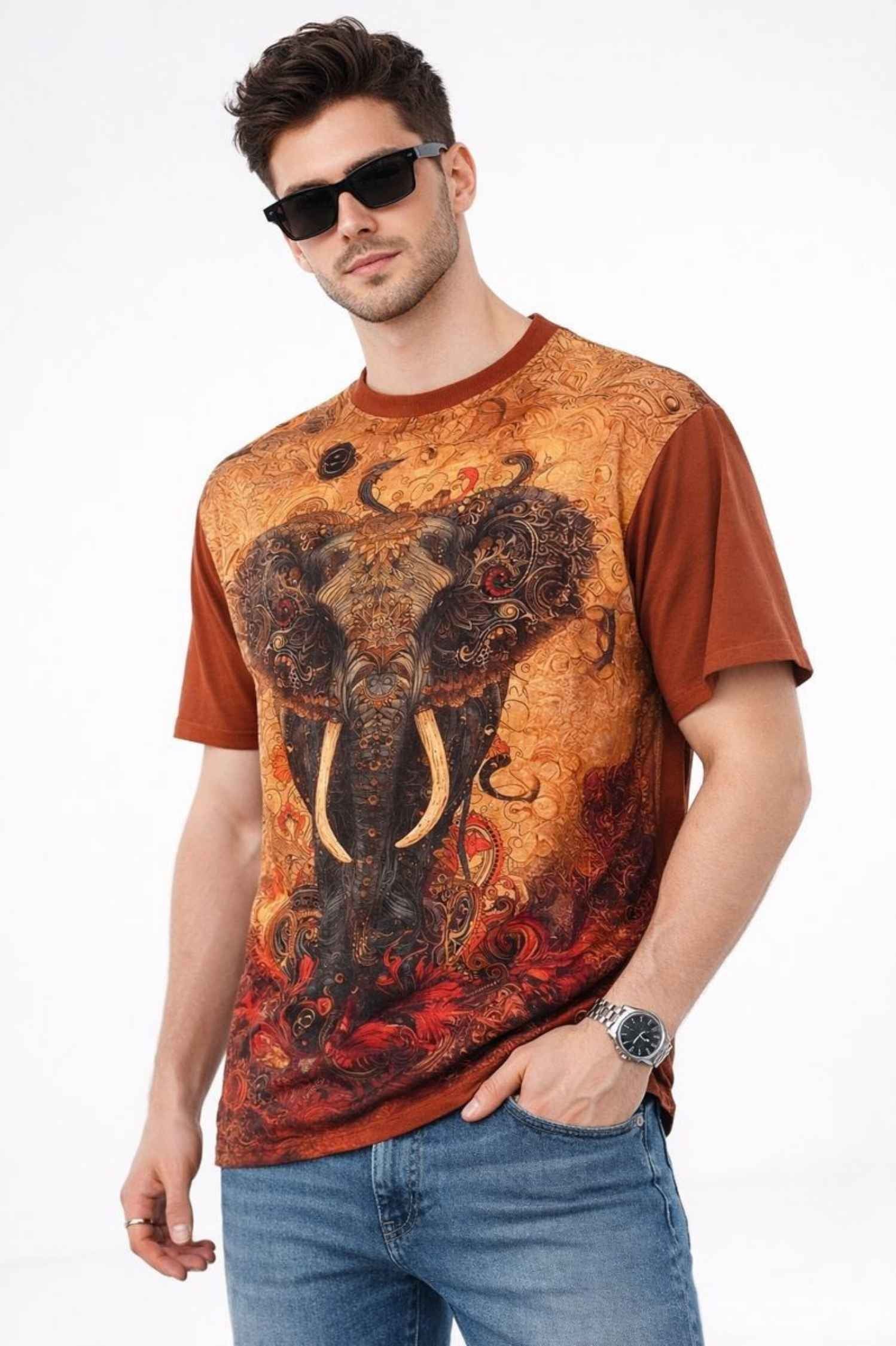 The Eternal Strength Printed T-Shirt – Front Linen & Back Cotton