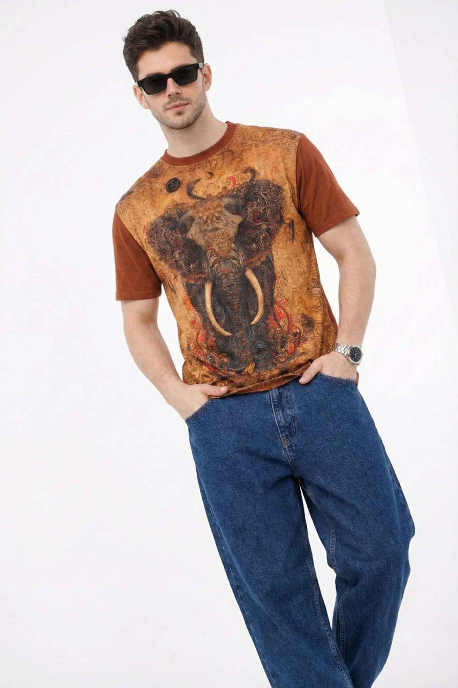 The Eternal Strength Printed T-Shirt – Front Linen & Back Cotton