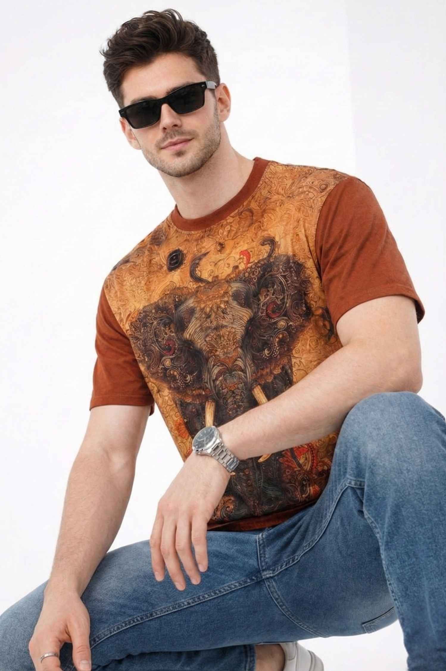 The Eternal Strength Printed T-Shirt – Front Linen & Back Cotton