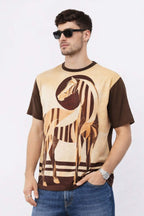 Wild Harmony Printed T-Shirt – Front Linen & Back Cotton