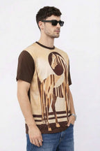 Wild Harmony Printed T-Shirt – Front Linen & Back Cotton