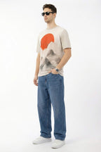 The Dawn Rise Printed T-Shirt – Front Linen & Back Cotton