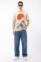 The Dawn Rise Printed T-Shirt – Front Linen & Back Cotton