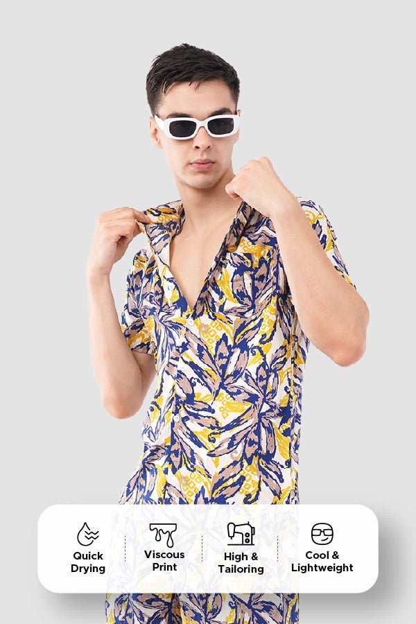 Abstract Tropical Co - Ord Set – Modern Printed Vacation Wear - KakahuAbstract Tropical Co - Ord Set – Modern Printed Vacation WearKakahuKakahu