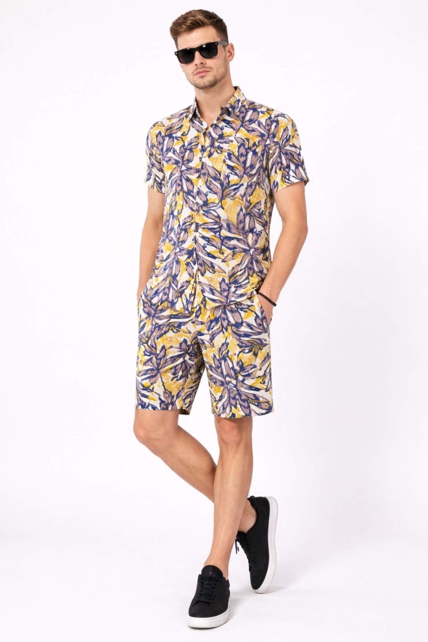 Abstract Tropical Co - Ord Set – Modern Printed Vacation Wear - KakahuAbstract Tropical Co - Ord Set – Modern Printed Vacation WearKakahuKakahu