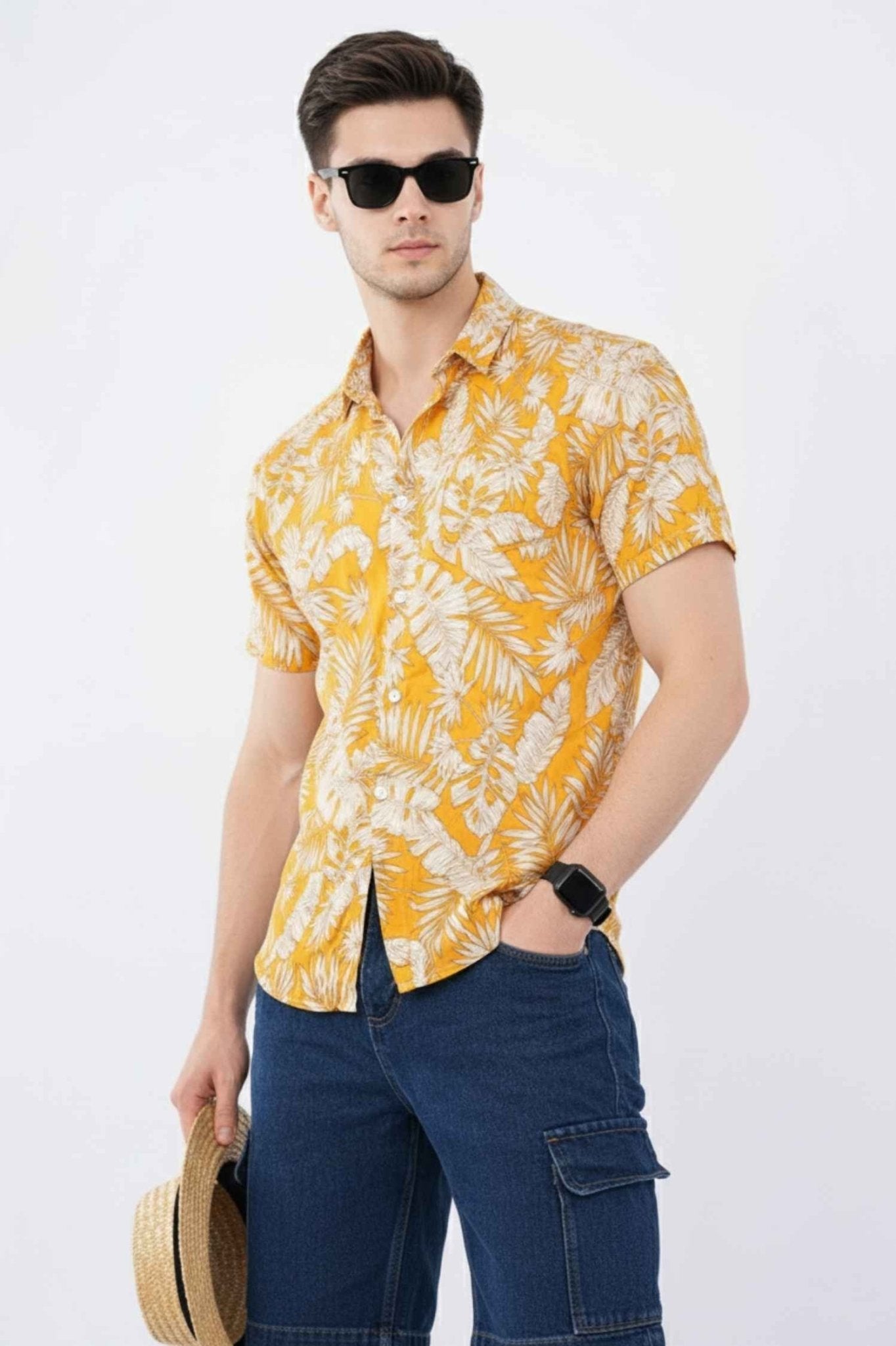 Amber Tropical Print Casual Shirt – Vibrant Resort Wear - KakahuAmber Tropical Print Casual Shirt – Vibrant Resort WearKakahuKakahu