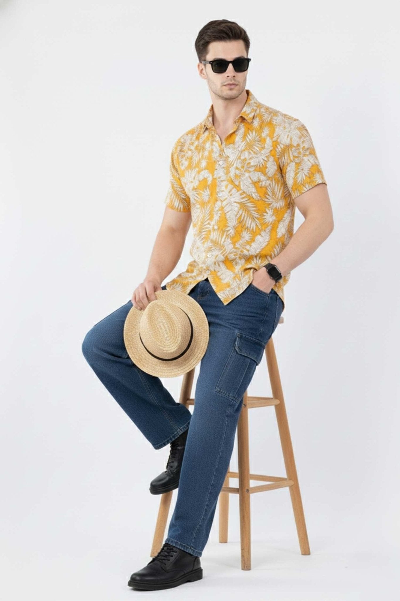 Amber Tropical Print Casual Shirt – Vibrant Resort Wear - KakahuAmber Tropical Print Casual Shirt – Vibrant Resort WearKakahuKakahu