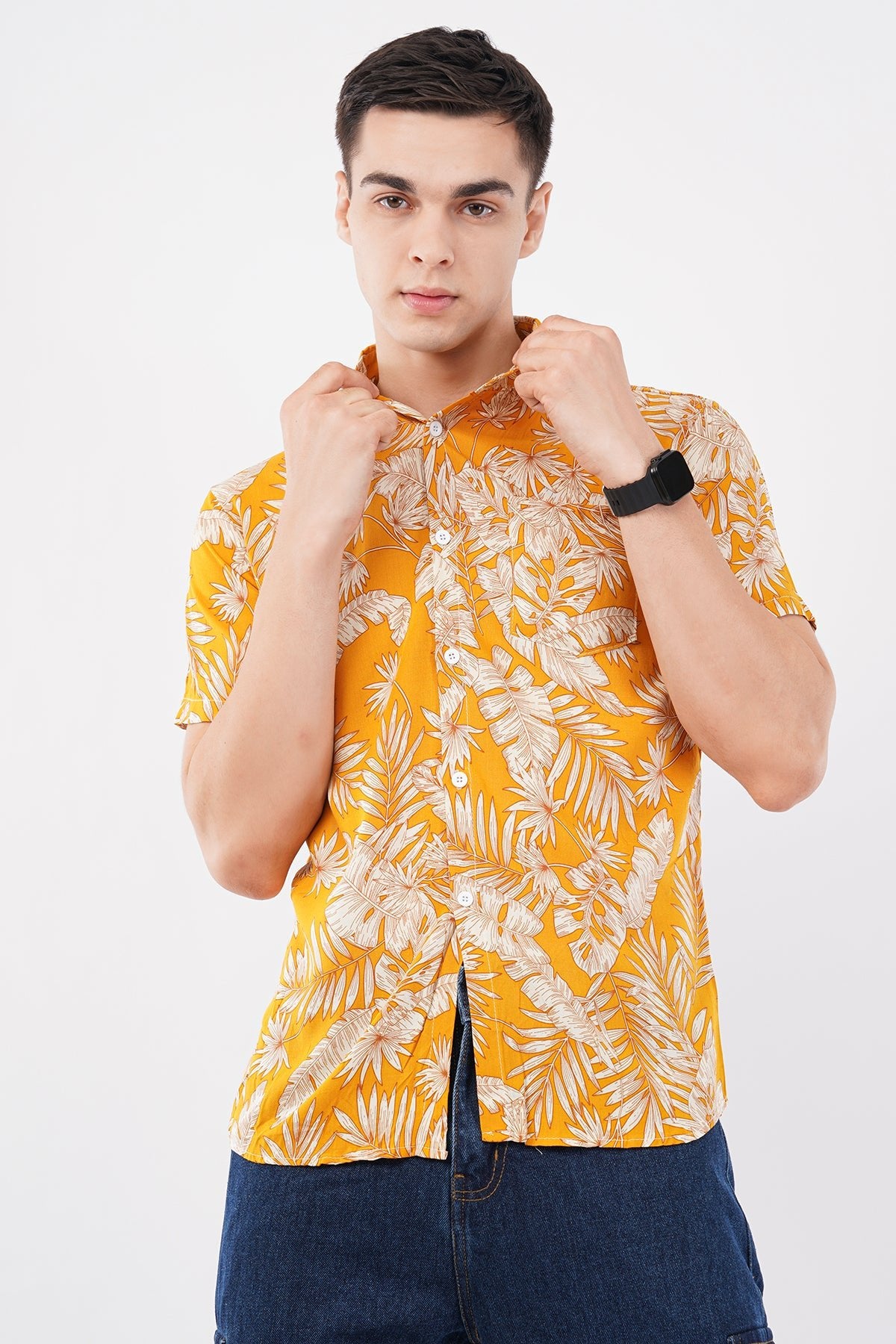 Amber Tropical Print Casual Shirt – Vibrant Resort Wear - KakahuAmber Tropical Print Casual Shirt – Vibrant Resort WearKakahuKakahu