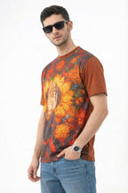 Aura Rise Printed T-Shirt – Front Linen & Back Cotton - KakahuAura Rise Printed T-Shirt – Front Linen & Back CottonKakahuKakahu