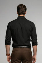 Black Giza Satin Cotton Shirt – Premium Luxury Wear - KakahuBlack Giza Satin Cotton Shirt – Premium Luxury WearKakahuKakahu