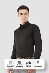 Black Giza Satin Cotton Shirt – Premium Luxury Wear - KakahuBlack Giza Satin Cotton Shirt – Premium Luxury WearKakahuKakahu