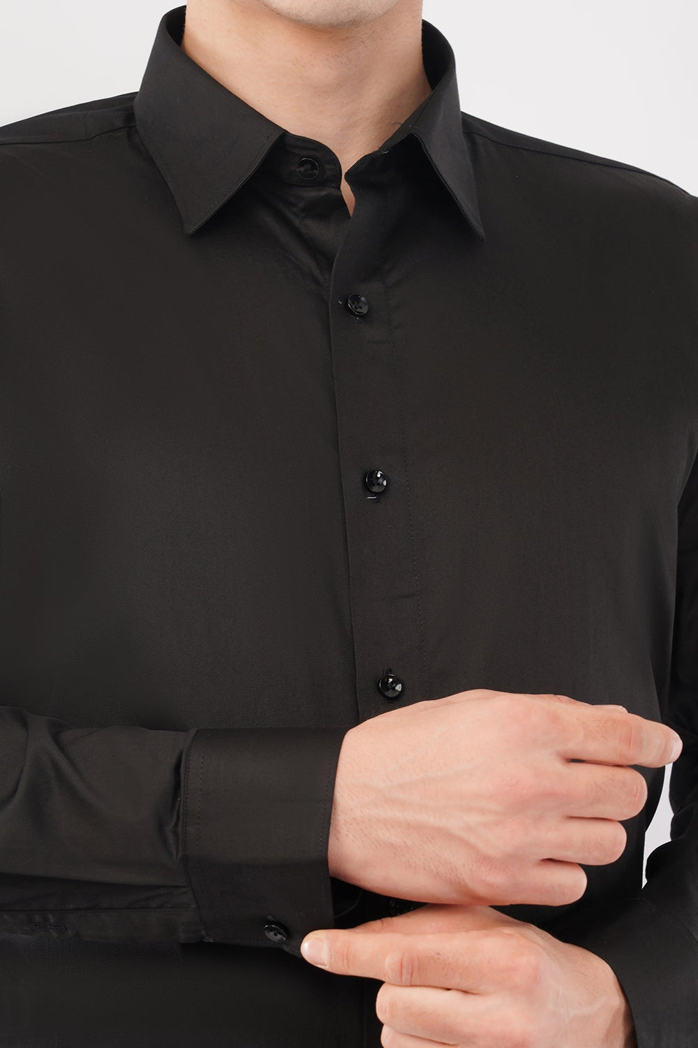Black Giza Satin Cotton Shirt – Premium Luxury Wear - KakahuBlack Giza Satin Cotton Shirt – Premium Luxury WearKakahuKakahu