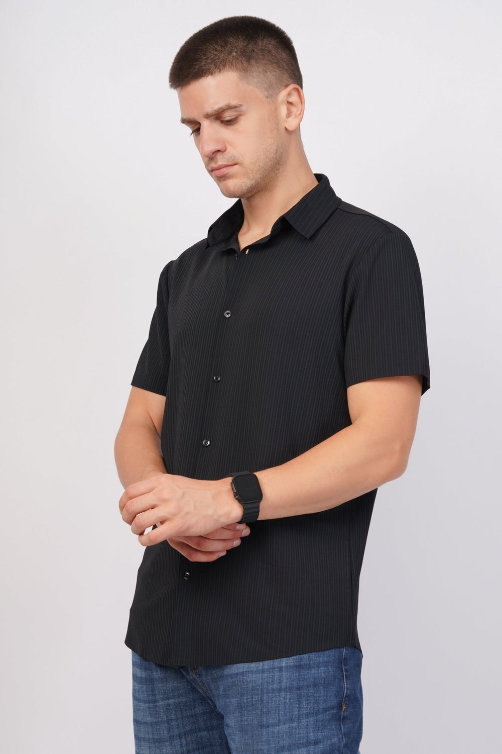 Black Stitchless Shirt – Seamless Men’s Wear - KakahuBlack Stitchless Shirt – Seamless Men’s WearKakahuKakahu
