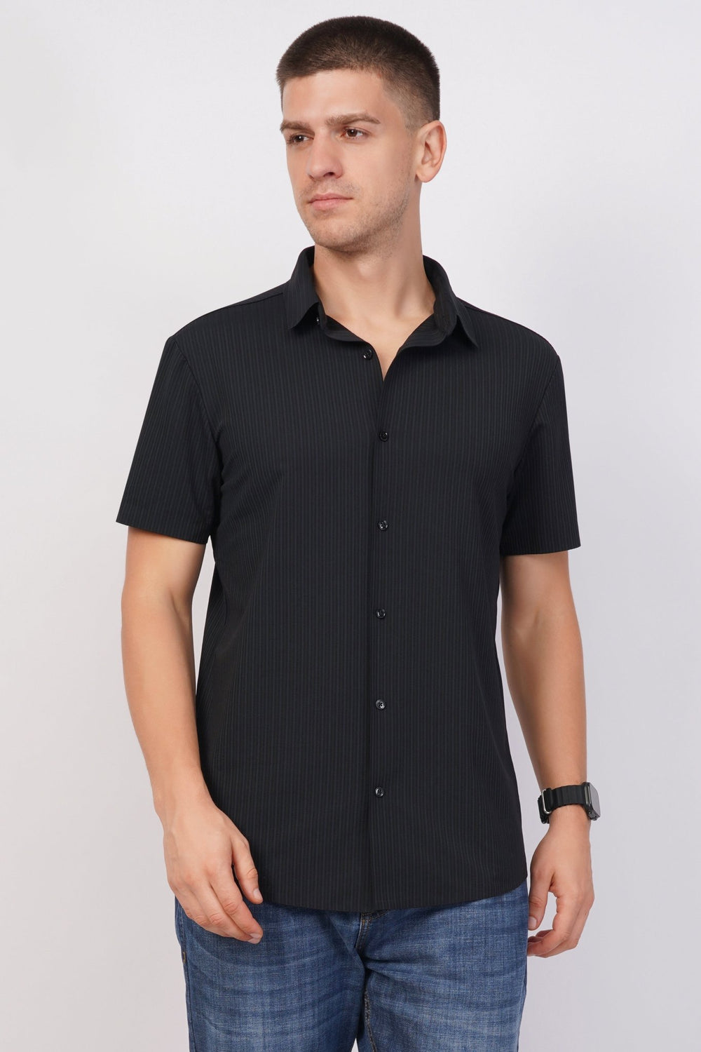 Black Stitchless Shirt – Seamless Men’s Wear - KakahuBlack Stitchless Shirt – Seamless Men’s WearKakahuKakahu