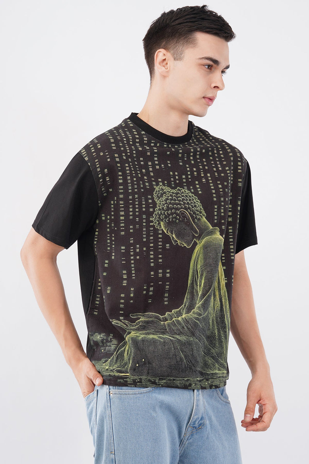 Buddha DTG Printed Organic Flex T-Shirt – Eco - Friendly Comfort - KakahuBuddha DTG Printed Organic Flex T-Shirt – Eco - Friendly ComfortKakahuKakahu