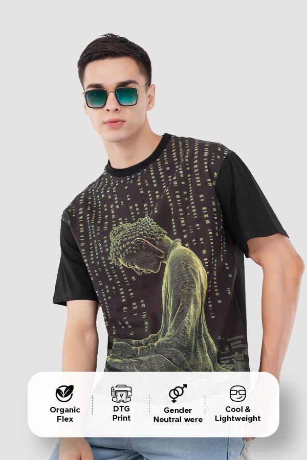 Buddha DTG Printed Organic Flex T-Shirt – Eco - Friendly Comfort - KakahuBuddha DTG Printed Organic Flex T-Shirt – Eco - Friendly ComfortKakahuKakahu