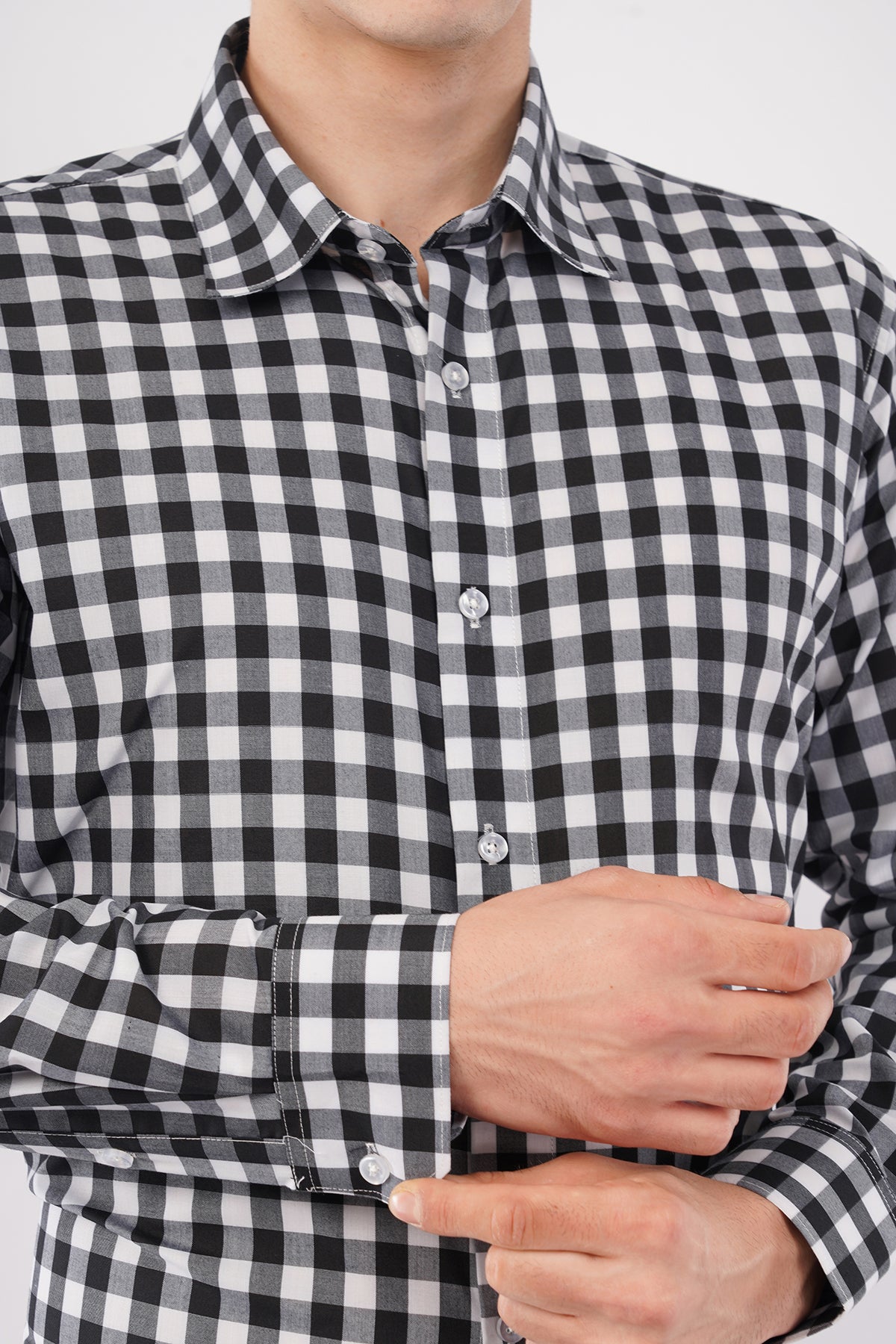 Classic Black & White Check Shirt – Timeless Casual Wear - KakahuClassic Black & White Check Shirt – Timeless Casual WearKakahuKakahu