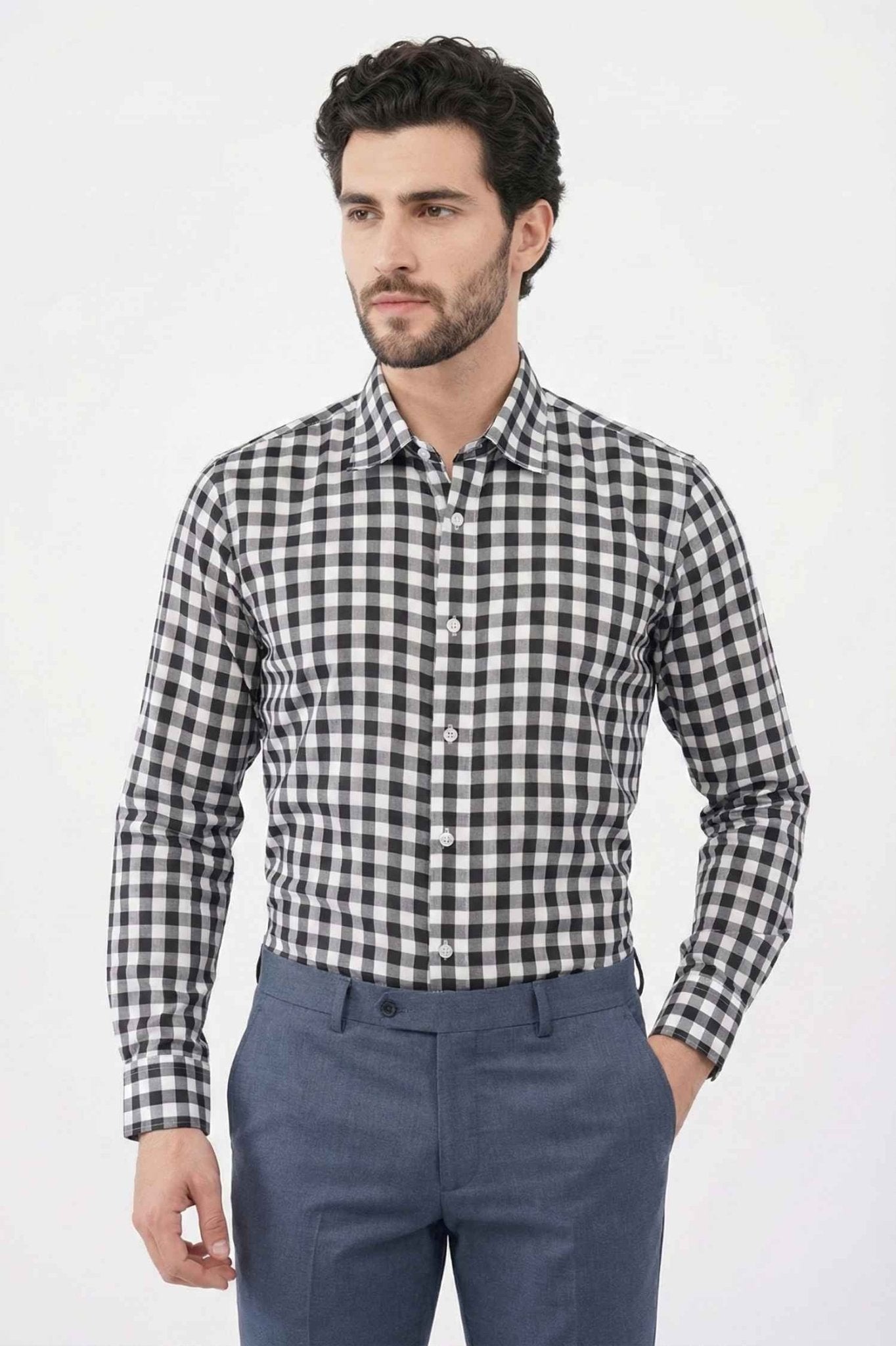 Classic Black & White Check Shirt – Timeless Casual Wear - KakahuClassic Black & White Check Shirt – Timeless Casual WearKakahuKakahu