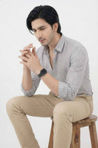 Classic Grey Striped Formal Shirt – Premium Office Wear - KakahuClassic Grey Striped Formal Shirt – Premium Office WearKakahuKakahu