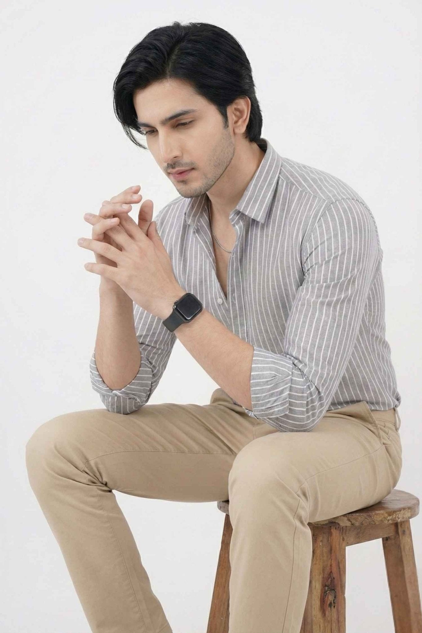 Classic Grey Striped Formal Shirt – Premium Office Wear - KakahuClassic Grey Striped Formal Shirt – Premium Office WearKakahuKakahu