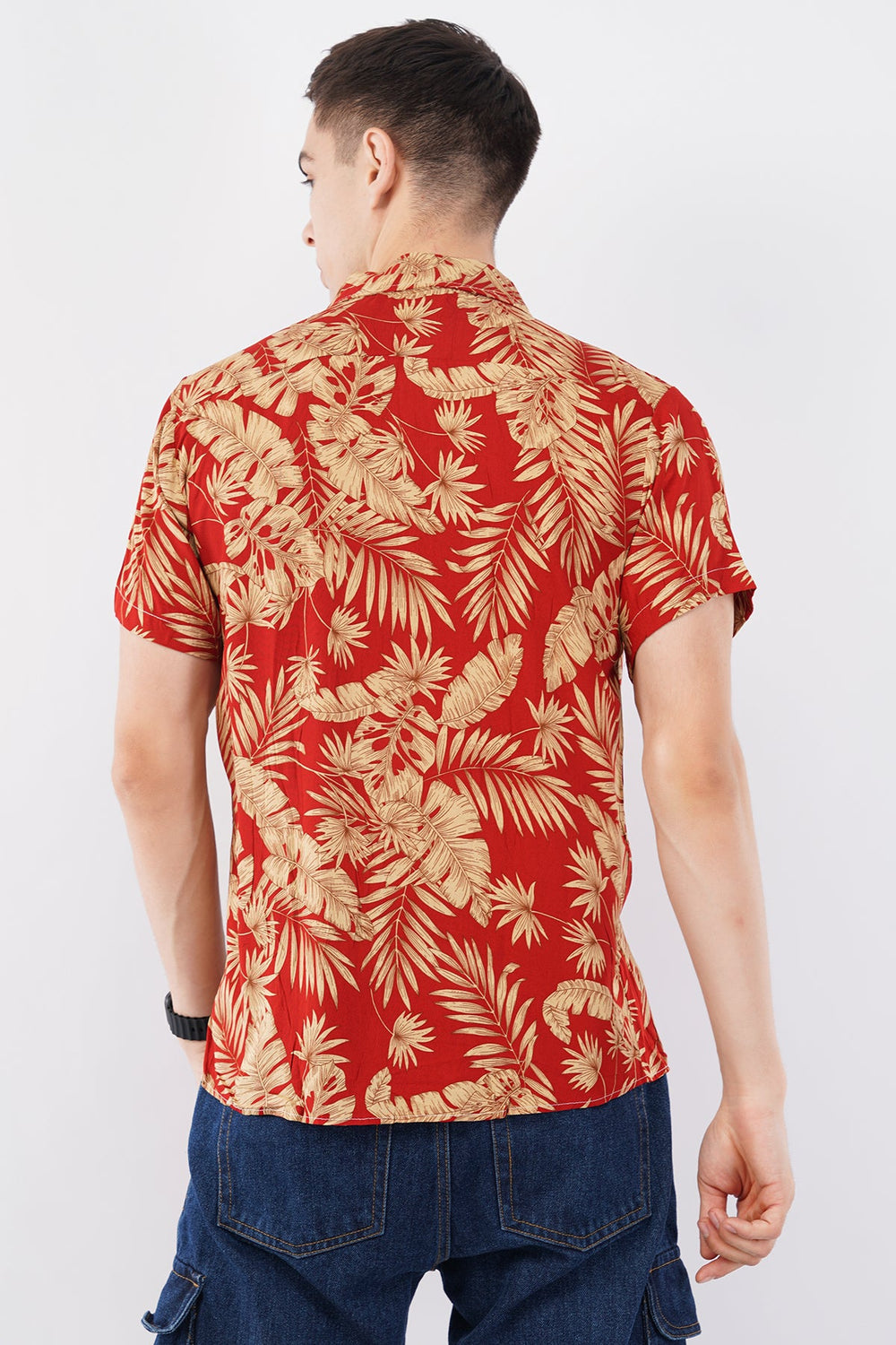 Coral Palm Leaf Print Button - Up Shirt – Tropical Casual Wear - KakahuCoral Palm Leaf Print Button - Up Shirt – Tropical Casual WearKakahuKakahu