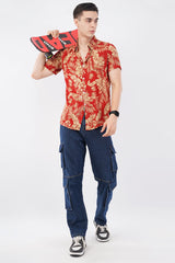 Coral Palm Leaf Print Button - Up Shirt – Tropical Casual Wear - KakahuCoral Palm Leaf Print Button - Up Shirt – Tropical Casual WearKakahuKakahu