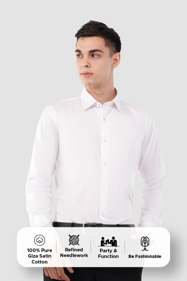 Crisp White Giza Cotton Shirt – Premium Formal Wear - KakahuCrisp White Giza Cotton Shirt – Premium Formal WearKakahuKakahu
